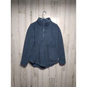 Koolaburra by UGG Cozy Brushed Back Sherpa 1/4 Zip Pullover Blue Womens Size S